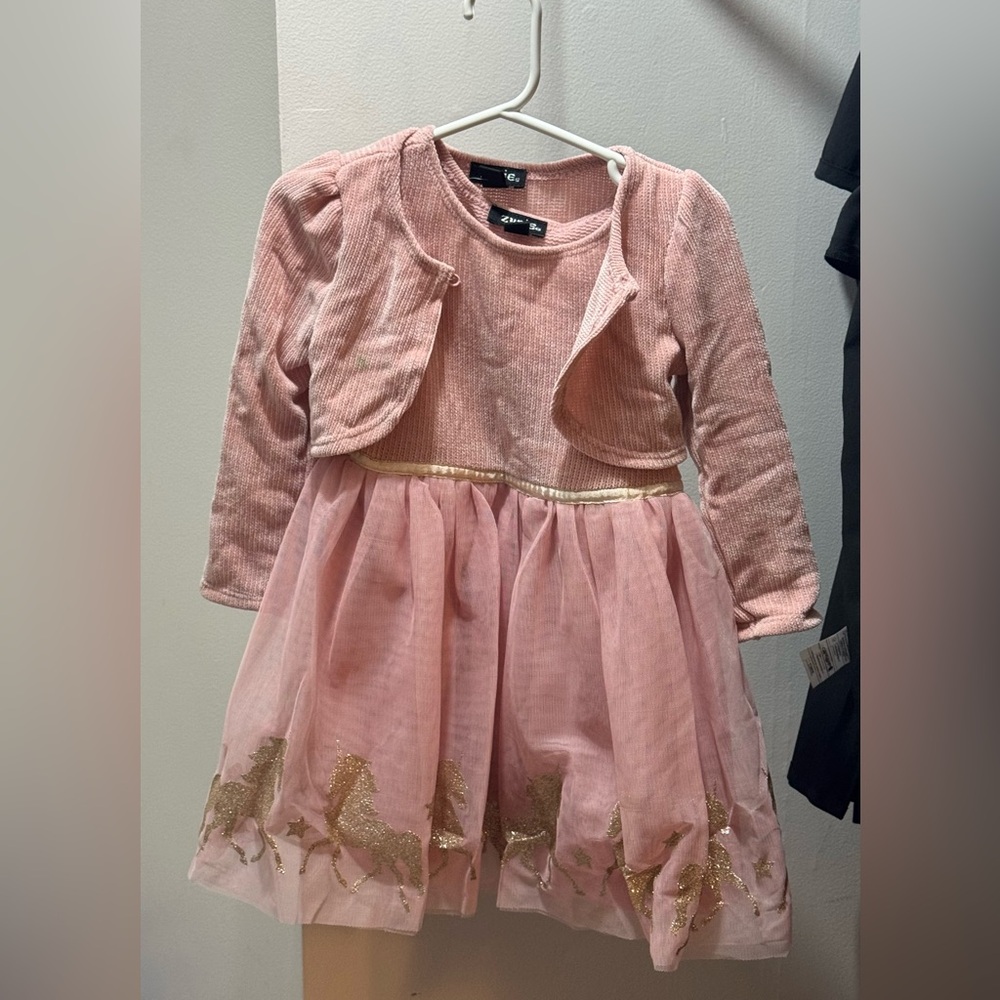 Zunie Pink and Gold Kids Dress